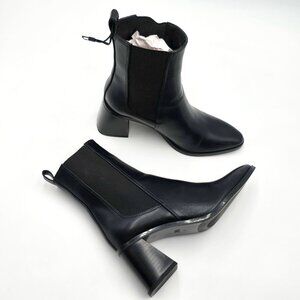 Zara Geometric Block Heel Ankle Boots